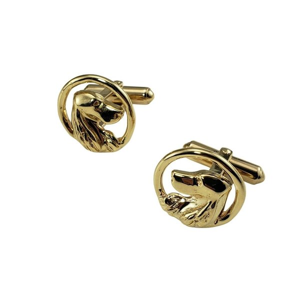 Vintage 14 Karat Yellow Dog Cufflinks #10826 - Picture 3 of 9